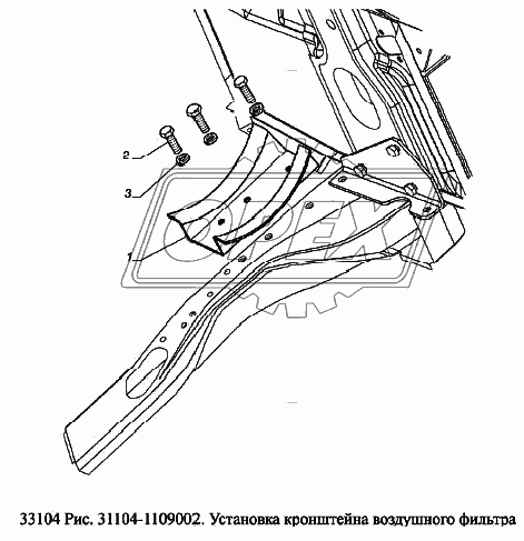 Установка кронштейна воздушного фильтра